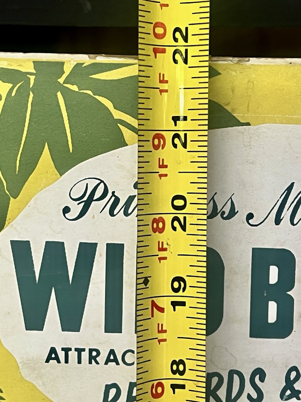 VINTAGE WILD BIRD LURE STANDUP CARDBOARD GENERAL STORE ADVERTISING REDBIRDS +++
