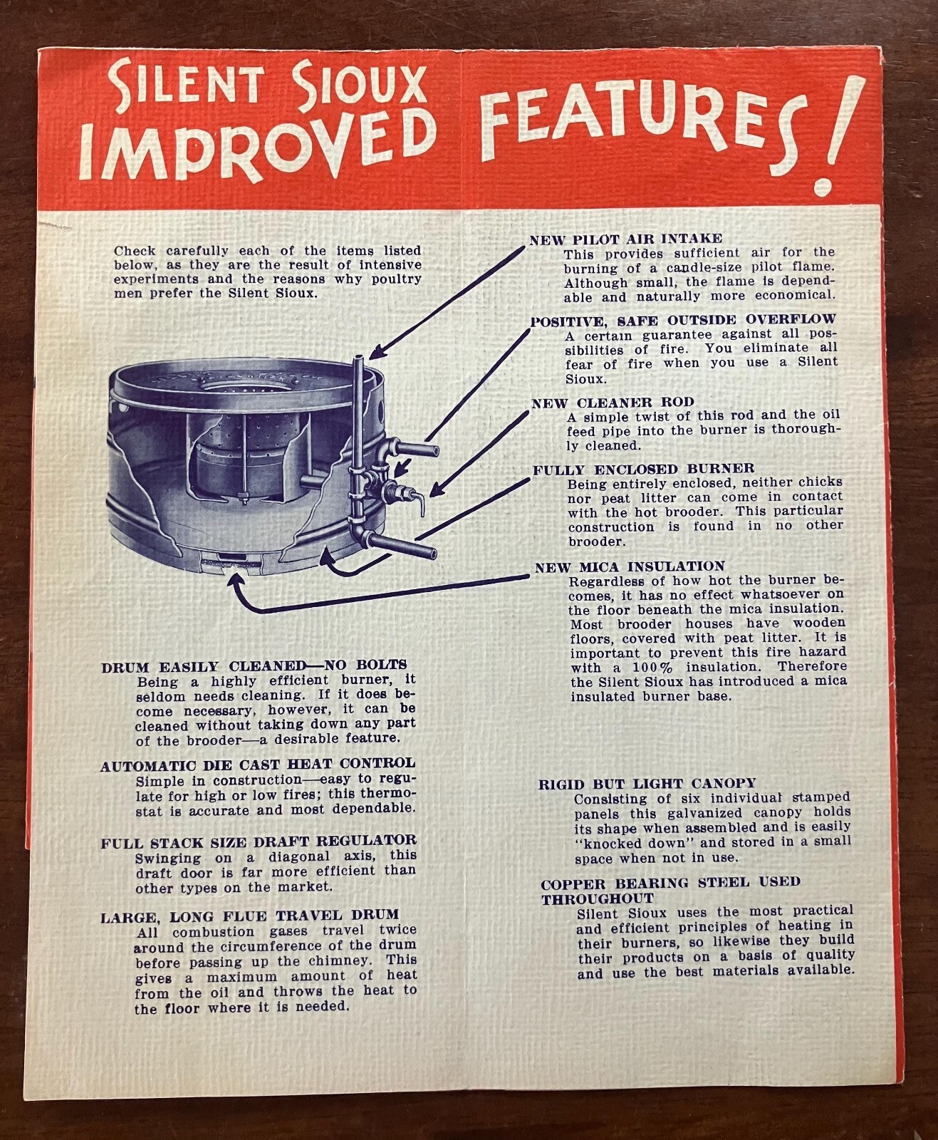 1930&rsquo;s Silent Sioux Oil Brooder Fold Out Advertising Brochure Frantz Poultry Far