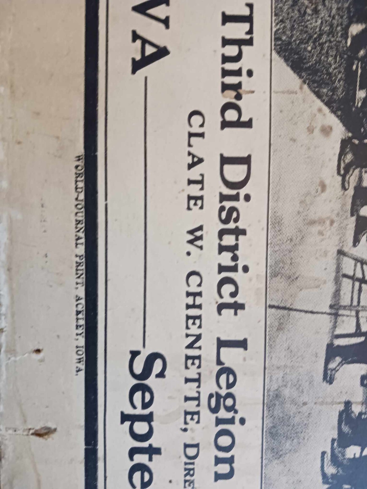 1925 DAIRY CATTLE CONGRESS POSTER SIGN LEGION BAND WATERLOO ACKLEY IOWA 22&Prime; X 14