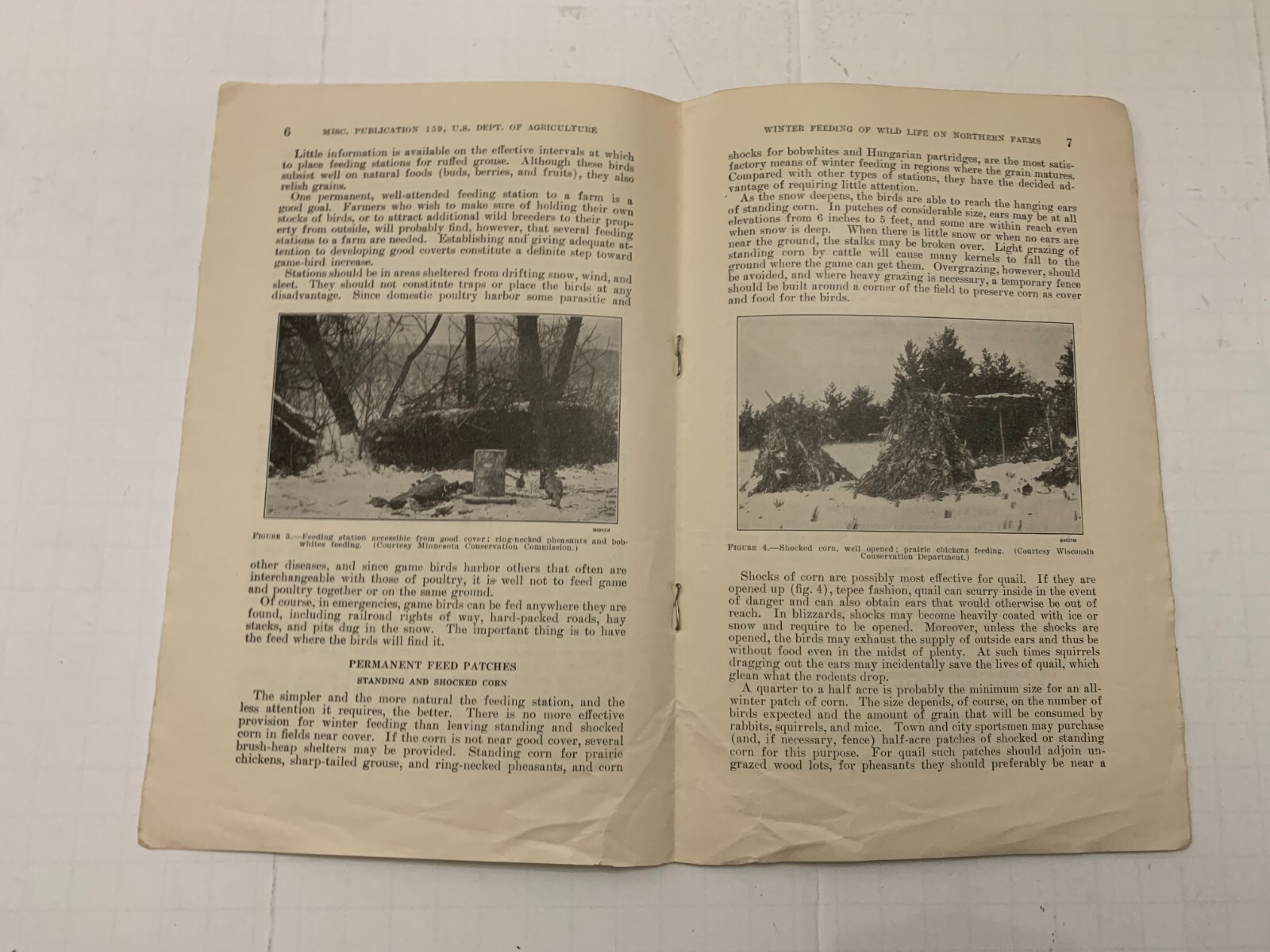 1933 US Department Of Agriculture Publication 159 Winter Feeding Of Wildlife