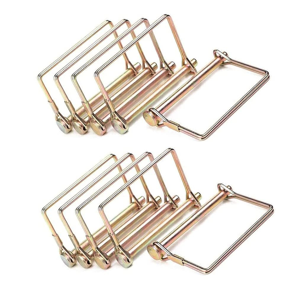 10 Pcs Trailer Coupler Pin 1/4 Inch Diameter 4Inch Long, Heavy-Duty PTO Shaft Lo