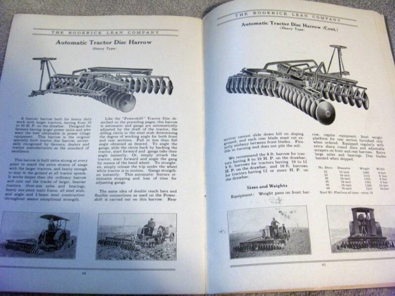 1928 RODERICK LEAN,OHIO,TILLAGE IMPLEMENTS 54pg CATALOG