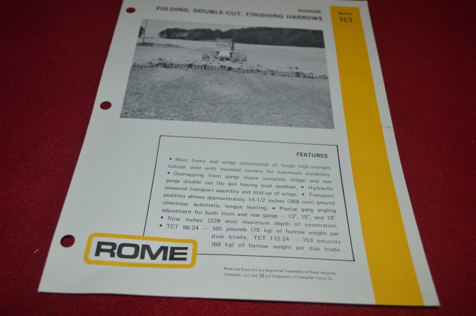 Rome TCT Disc Harrow Dealer&rsquo;s Brochure DCPA6 ver