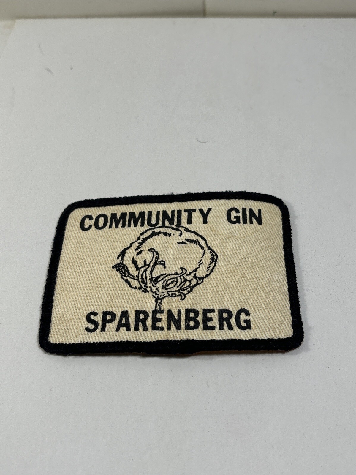 Vintage Community Gin Sparenberg Embroidered Iron on Patch Cotton Flower Texas