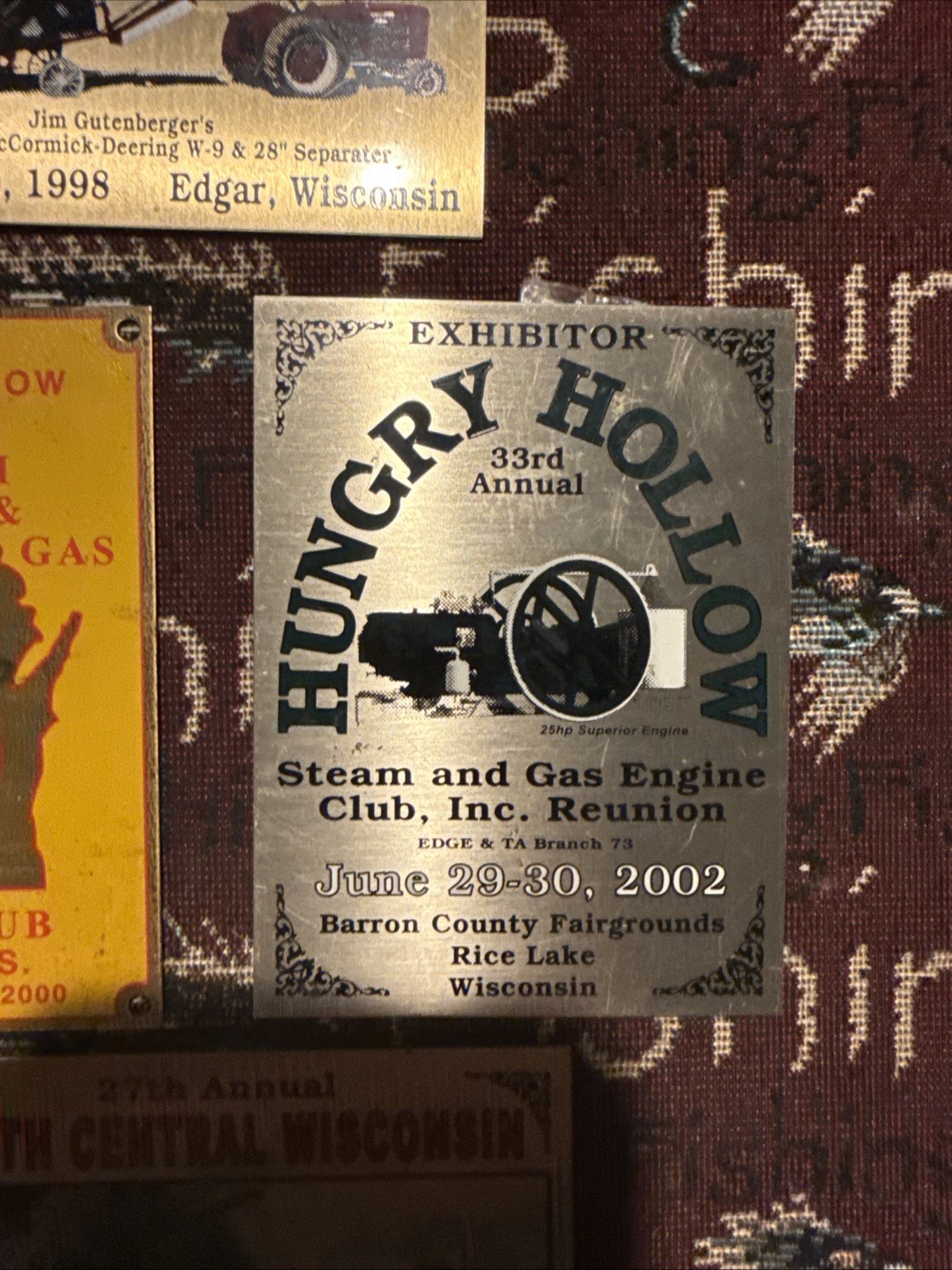 Lot Of 6 Wisconsin Steam Engine Hit & Miss Antique Tractor Show Exhibitor Plaque