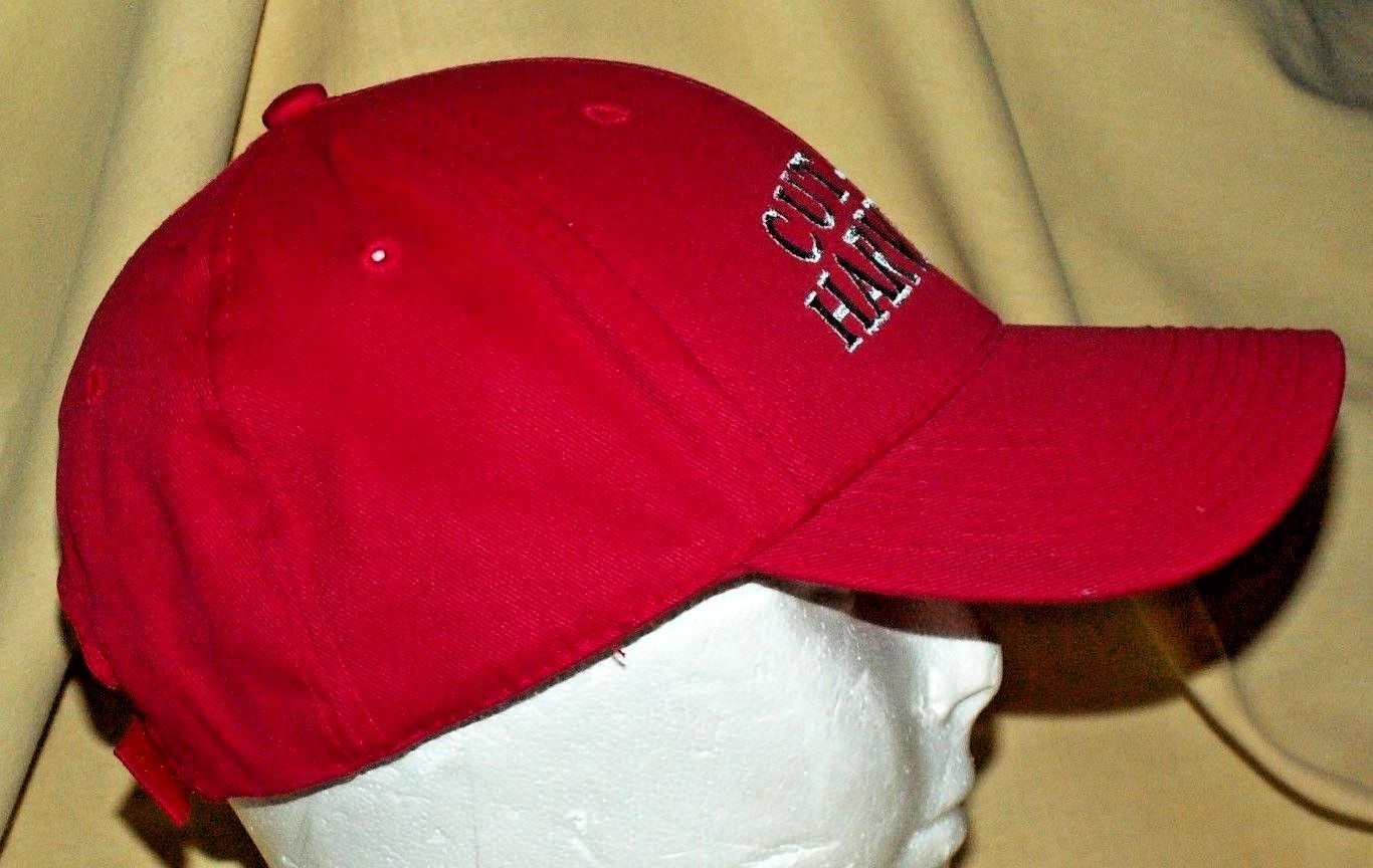 CUT RITE HARVESTING HAT BASEBALL BALL CAP RED CANVAS HEAD TO TOE ADJUST BACK.