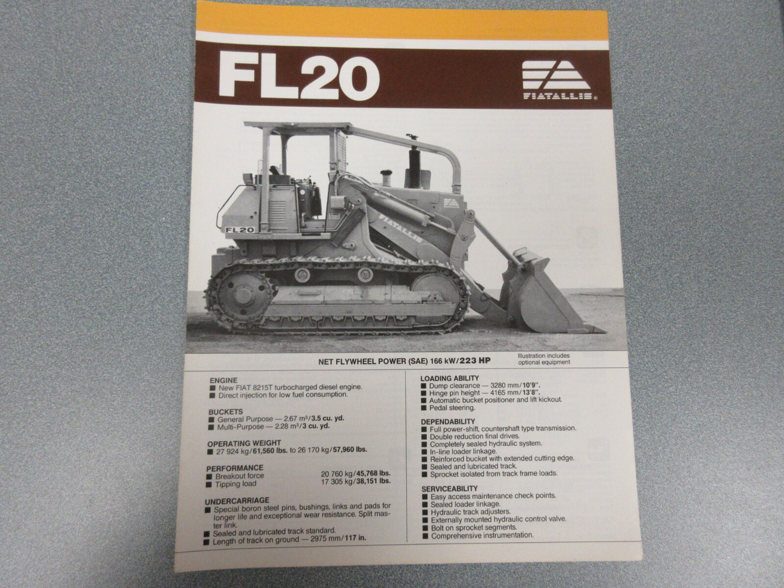 Fiat Allis FL20 Crawler Loader Brochure 4 Page