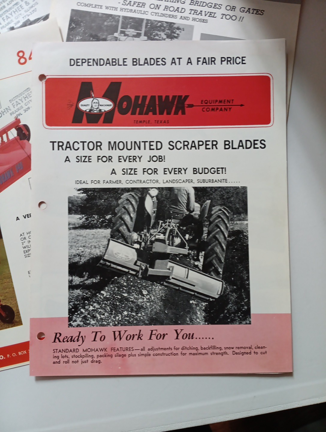 6 Mohawk Implements Spec Sheets Brochures Vintage Farming Advertising