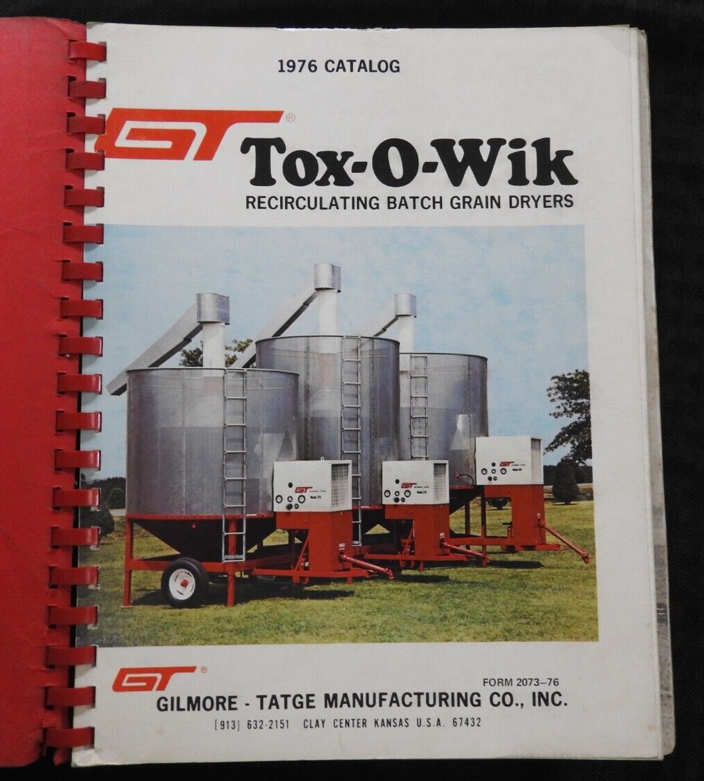1976 GT TOX-O-WIK GRAIN DRYERS DEALER SALES CATALOG Gilmore-Tatge Clay Center KS