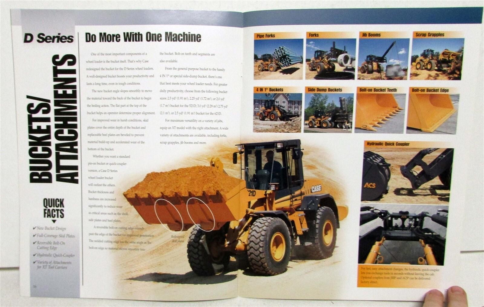 2001 Case 521D 621D Wheel Loaders Construction Diagrams Sales Brochure
