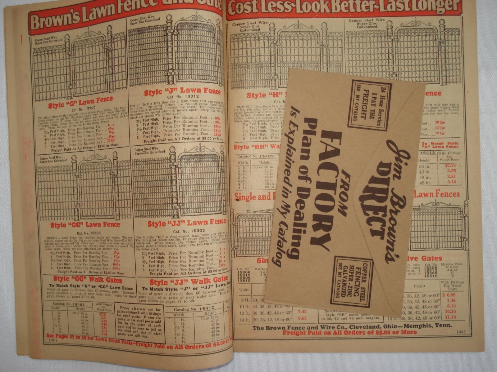 1920&rsquo;S CATALOG BROWN FENCE & WIRE BARGAIN BOOK AGRICULTURAL FARM