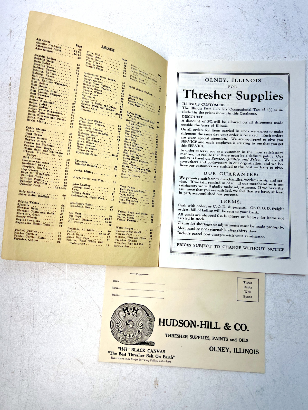 VTG 1938 & 1939 Thresher & Mill Supply Catalogue – Hudson-Hill & Co. – Olney, IL