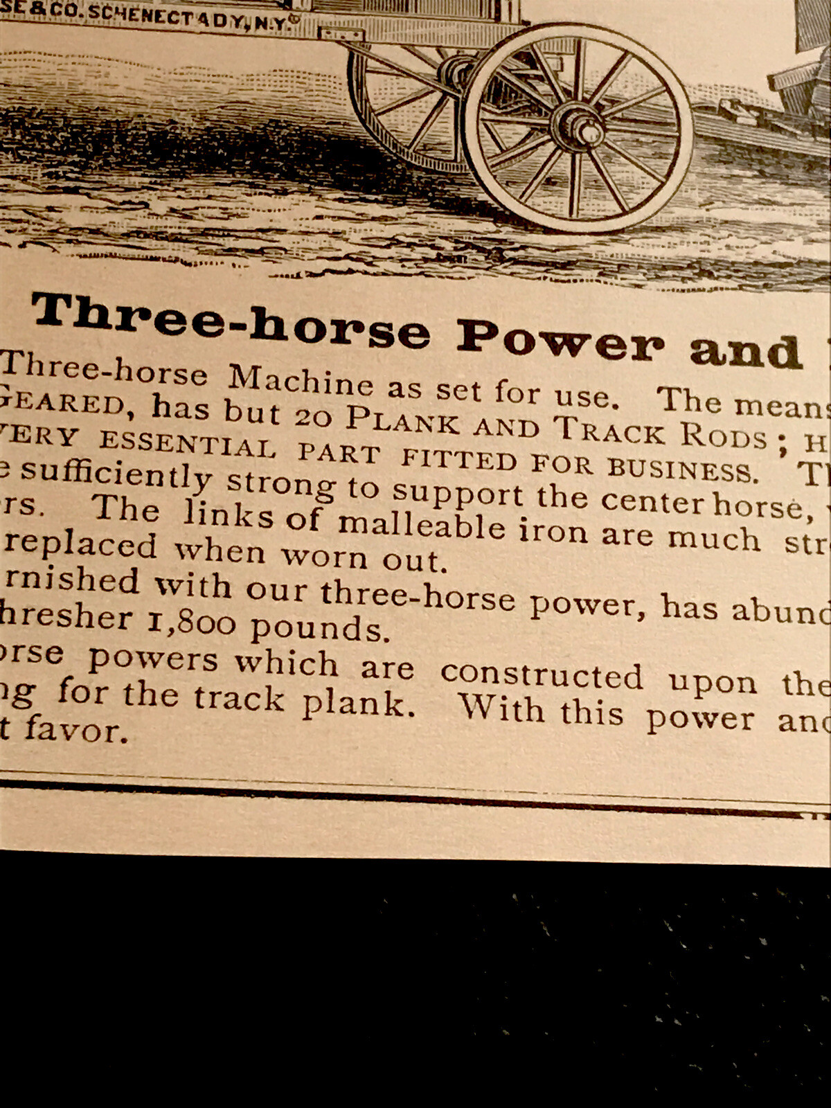 The Westinghouse Tread Power Machines No. 3 Thresher Farm Engraving Advertising