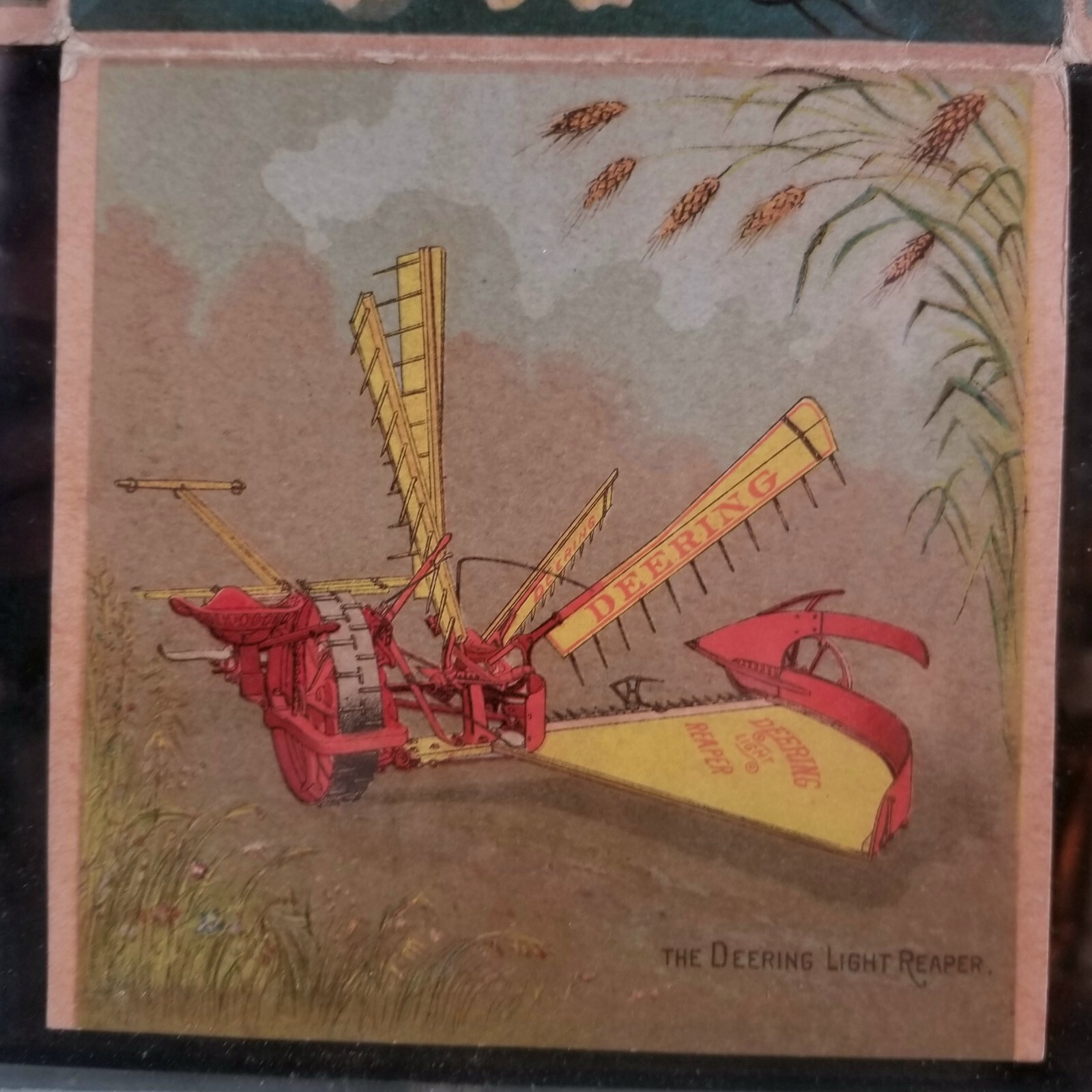 Atq 1880s Wm Deere & Co Chicago 5-Panel Double Sided Advertising Between Glass