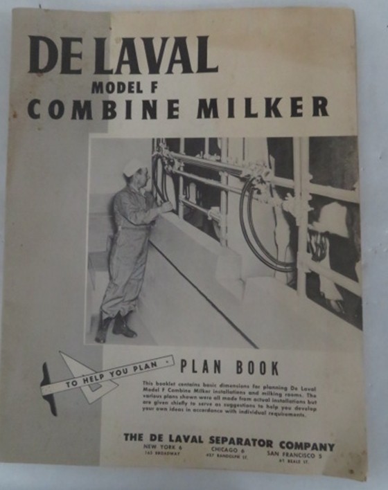 Vintage 1950 De Laval Model F Combine Milker Plan Book/Brochure