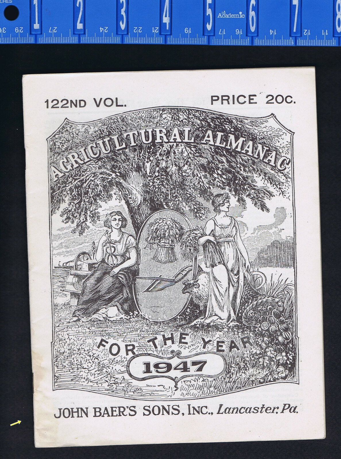 1947 John Baer’s Sons Agricultural Almanac – Vol 122
