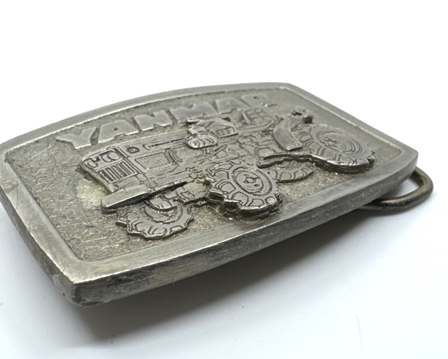 Yanmar Tractor Pewter Belt Buckle Spec Cast Vintage Marked