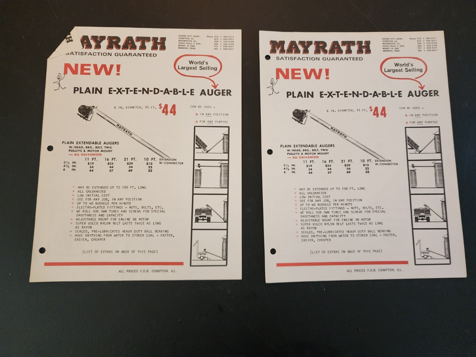 Vintage Lot Farm Salesman Letters Brochures Mayrath Meyer Elevator Farmrite T55