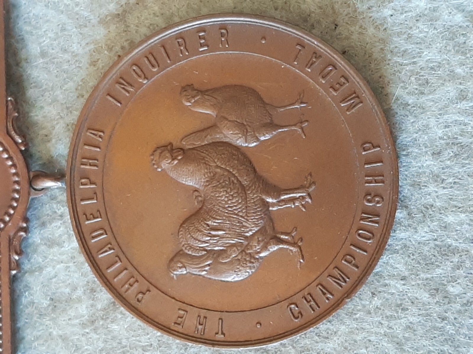 Vintage Champion Medal Best Bird Poultry Chicken Philadelphia Inquirer Award