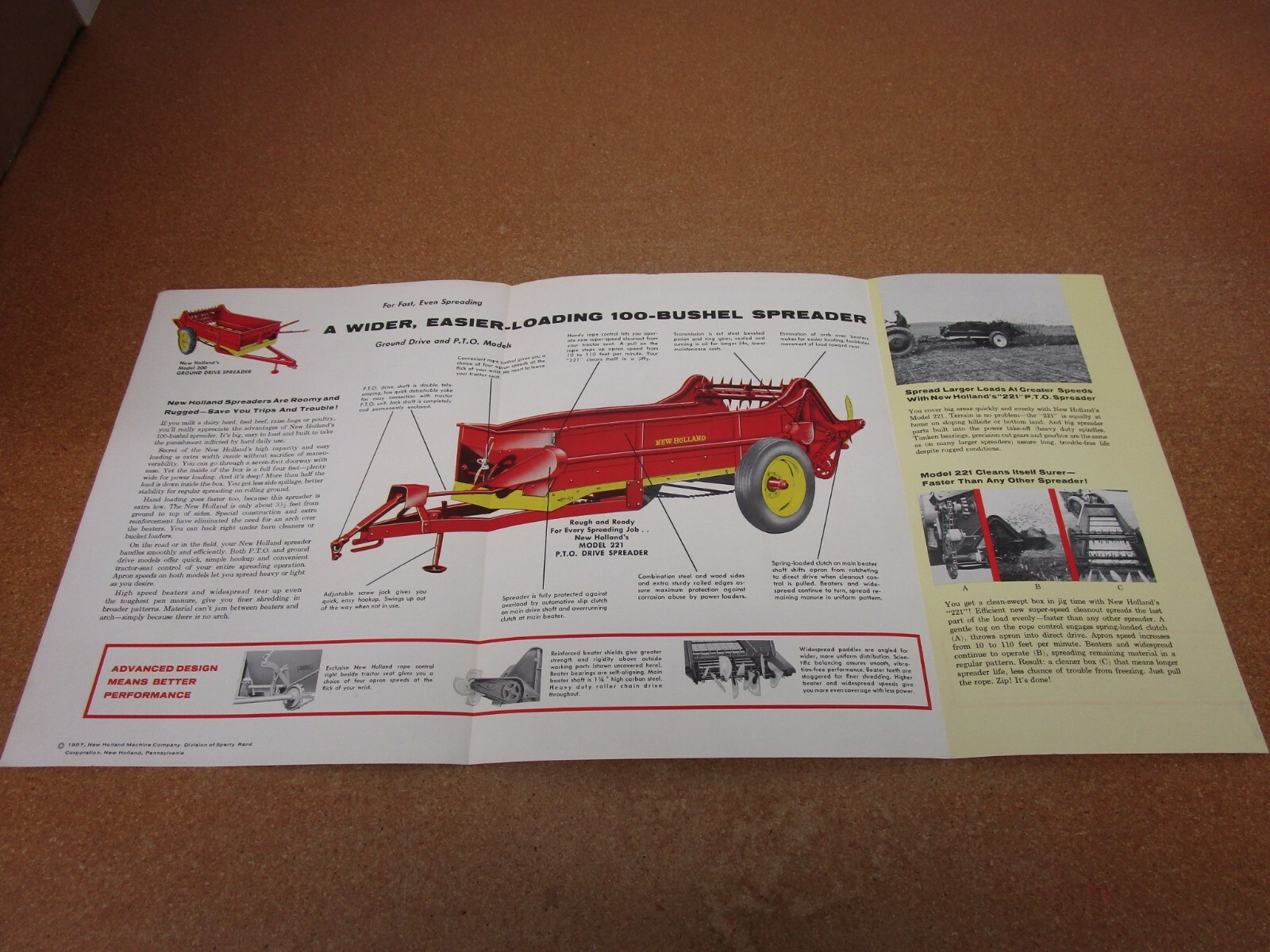 New Holland Manure spreader sales brochure 100 bushel 2122-200-221-1257 R