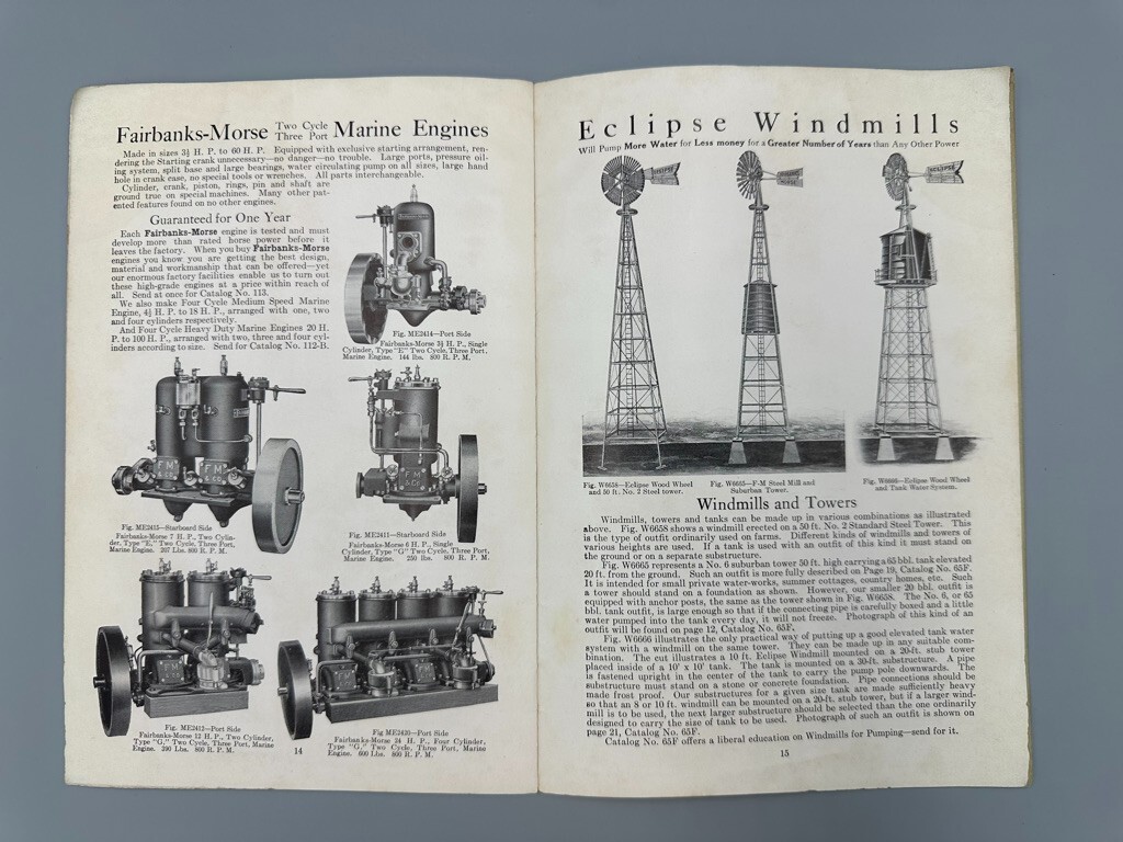 1910 FAIRBANKS MORSE Farm Advertising STOCK SCALES Pump ENGINES Windmill CATALOG