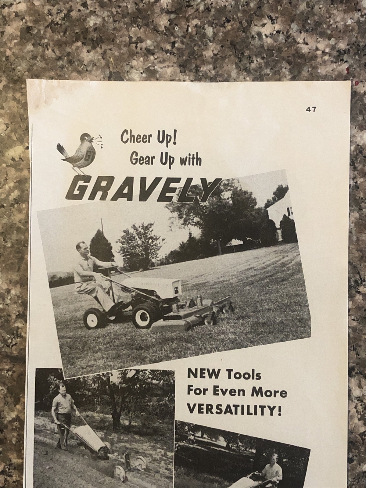 1963 Gravely Lawn Tractor Mower VTG 1960s 60s PRINT AD Studebaker Cheer Gear Up!