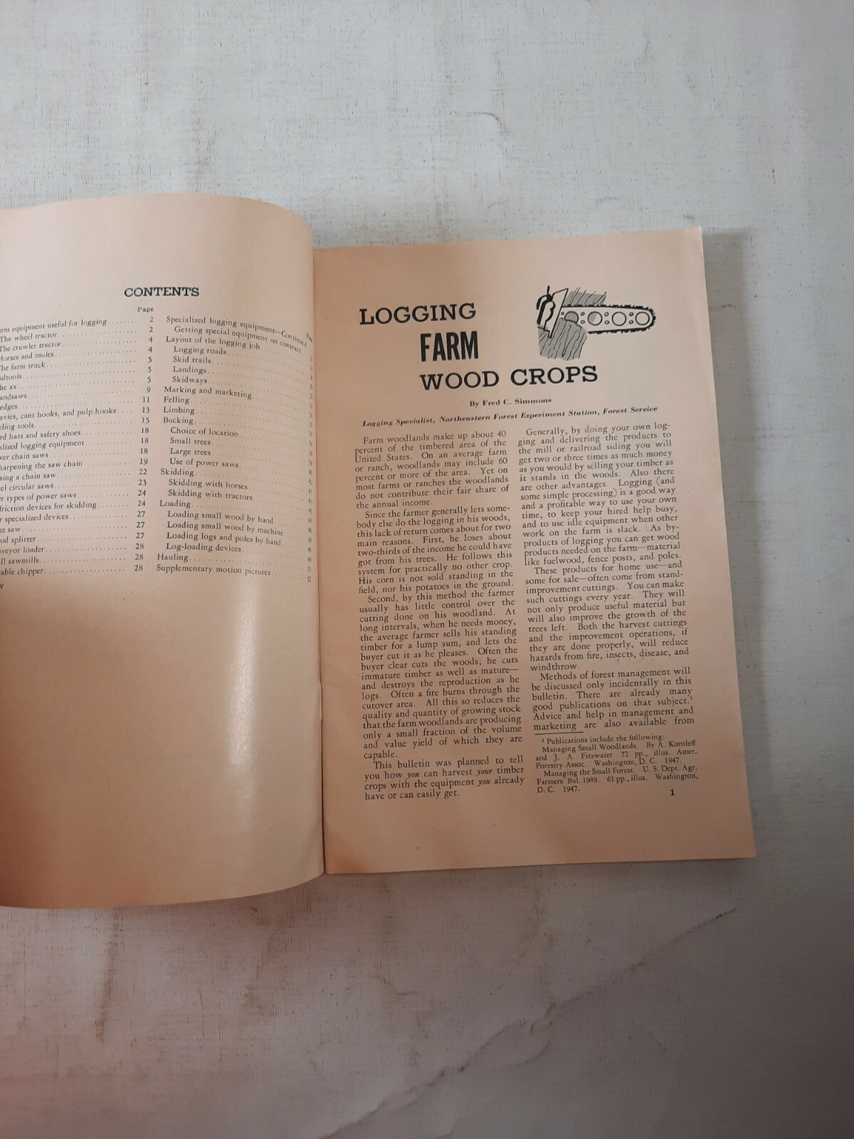 Logging Farm Wood Crops Farmers Bulletin 2090. 2 Minnesota wood pile pamphlets