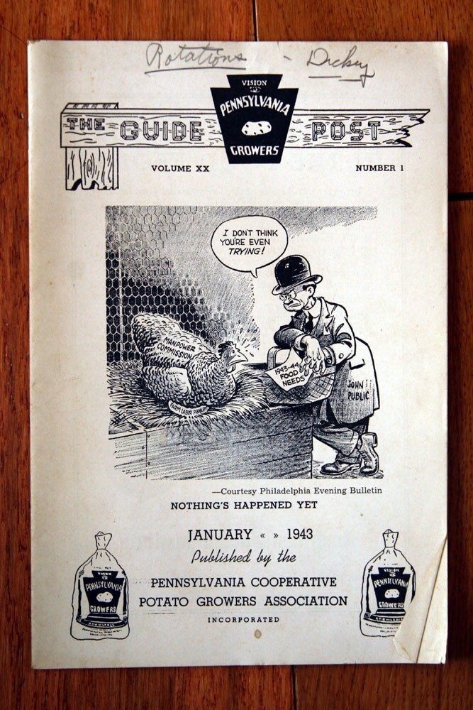 The Guide Post Pennsylvania Potato Growers January 1943 Bulletin Vintage Booklet