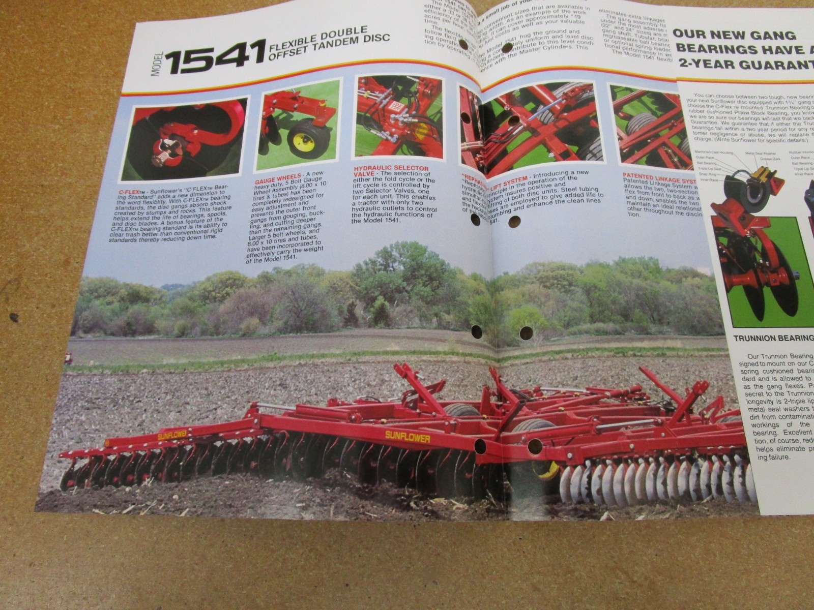 1980&rsquo;s Sunflower Disc 1541 disk tillage sales brochure 6pg ORIGINAL farm equip