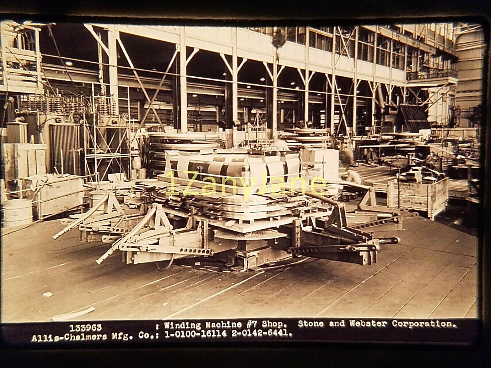 AC0202 35mm Slide of an ALLIS CHALMERS MEDIA WINDING MACHINE STONE WEBSTER