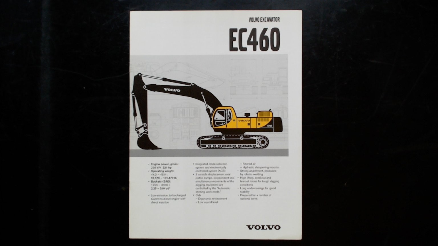Volvo EC460 Excavator Brochure Vintage Agriculture Equipment