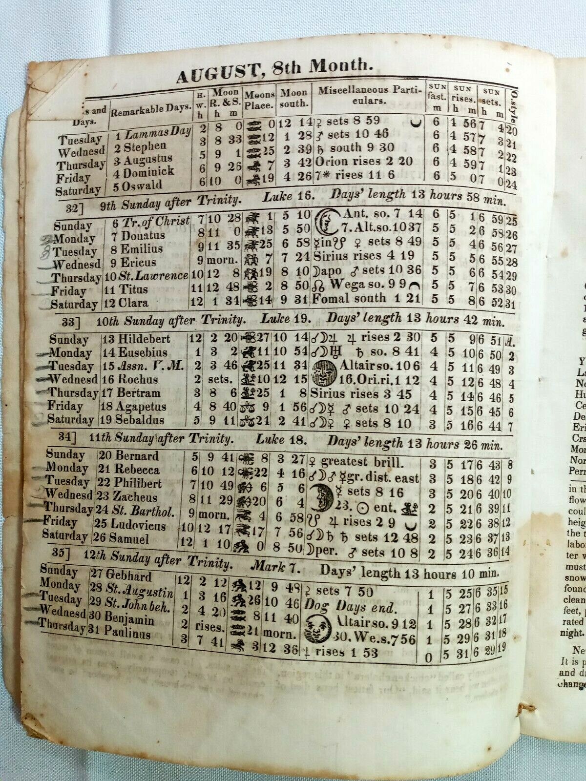 Vintage 1871 John Bear Baer&rsquo;s Agricultural Almanac Lancaster, PA Antique Farmers