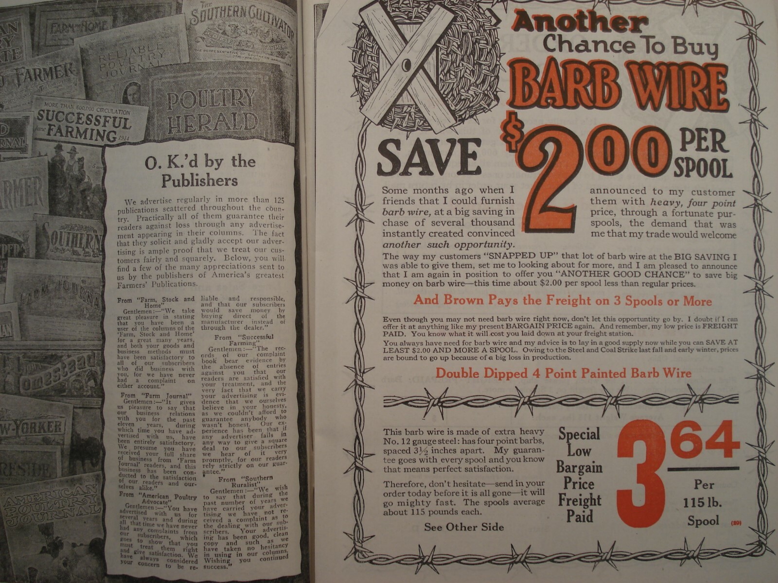CATALOG BROWN FENCE & GATES DECEMBER 1919 CLEVELAND OHIO