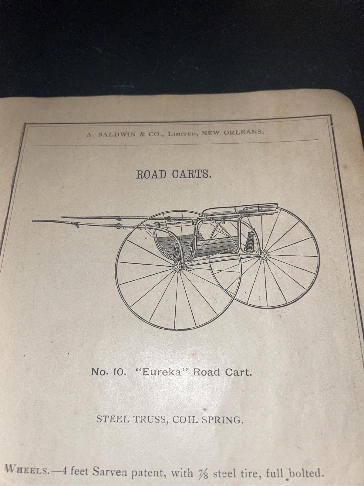 1891 Baldwin – Eureka Road Cart – Farm Advertising – Rock Falls IL