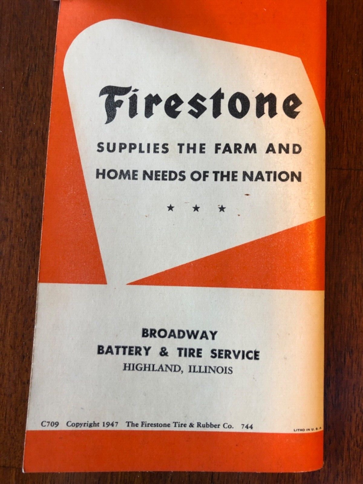 Vintage 1947-1948 FIRESTONE Farm Guide Book, Broadway Battery & Tire-Highland IL