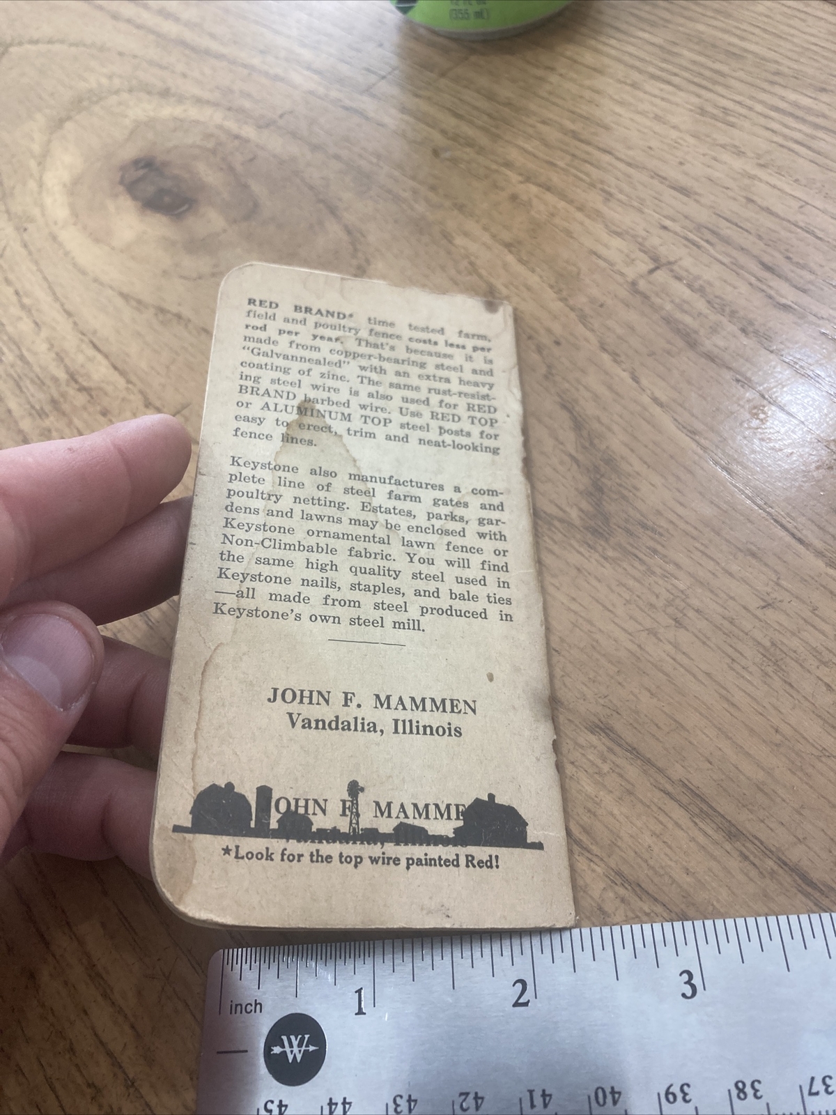 Red Brand Fence Keystone Steel Farmer&rsquo;s Pocket Memo Book Peoria Illinois