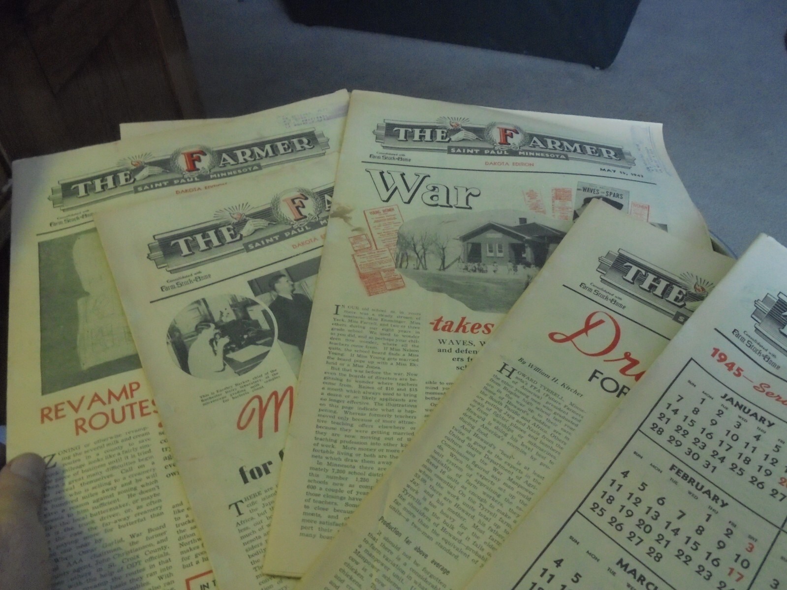 Vintage Lot of 18 The Farmer Magazine Dakota Edition 1943 and 1945