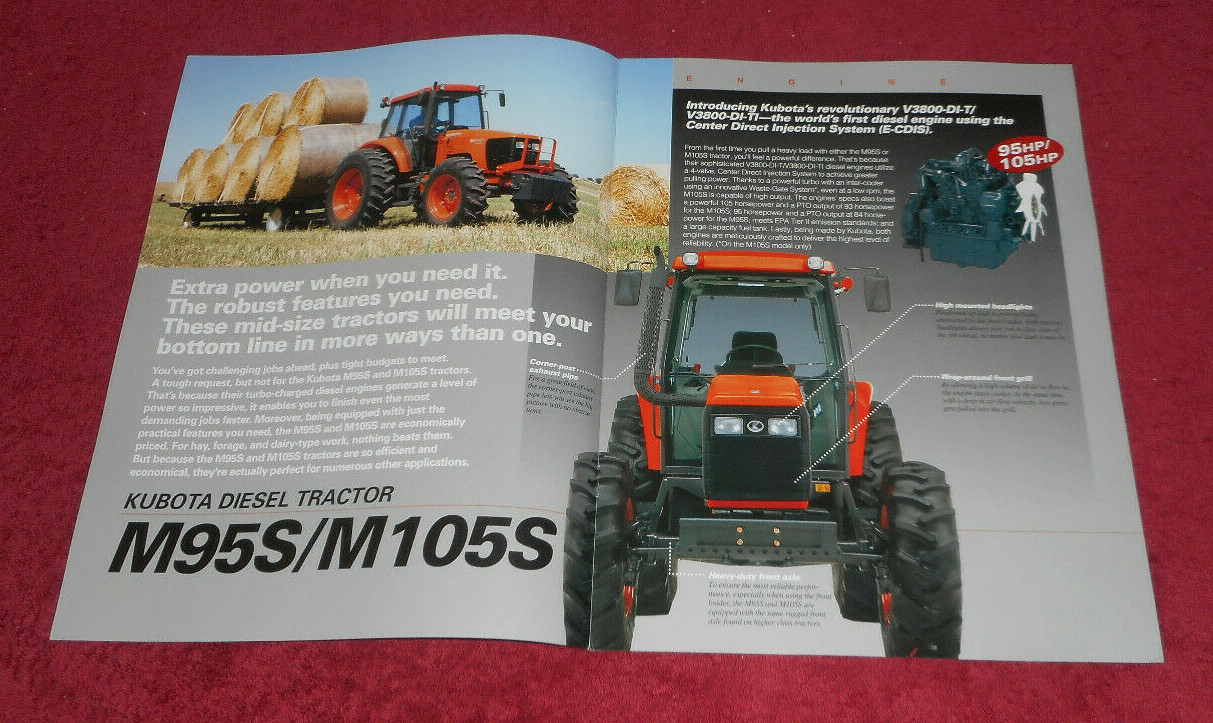 2004 Kubota M95S M105S Diesel Tractors Advertising Brochure