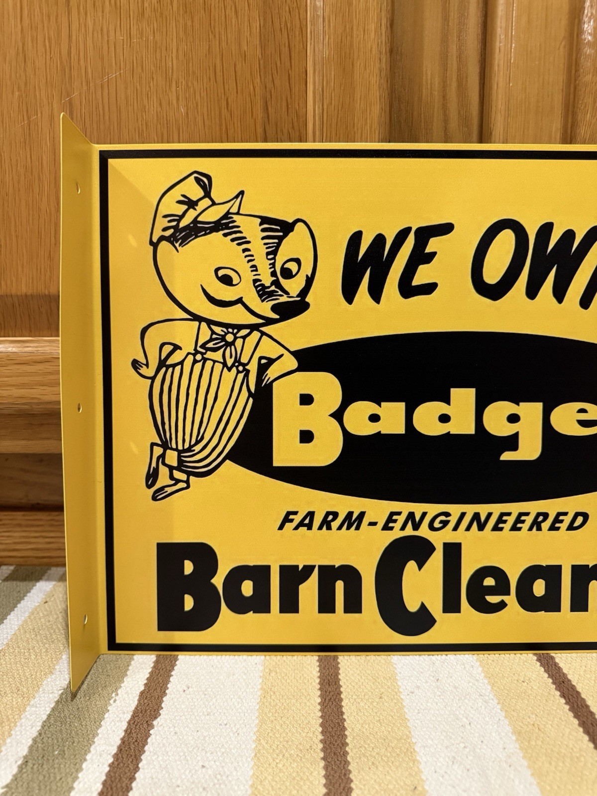 Badger Barn Cleaner Flange Sign Double Sided Vintage Style Wall Decor