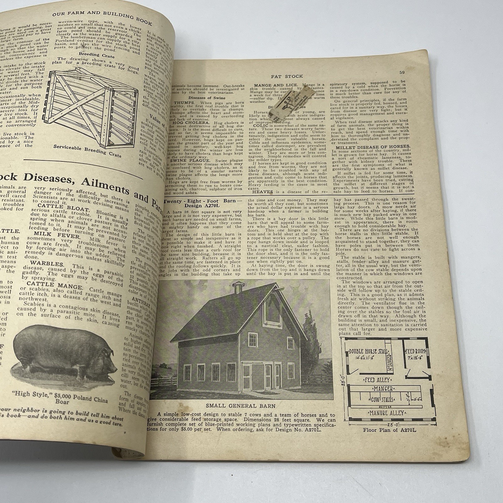 1920&rsquo;s Blueprint Plans Catalog Barns Homes Farm Dairy Cattle Horse Hogs Orchard