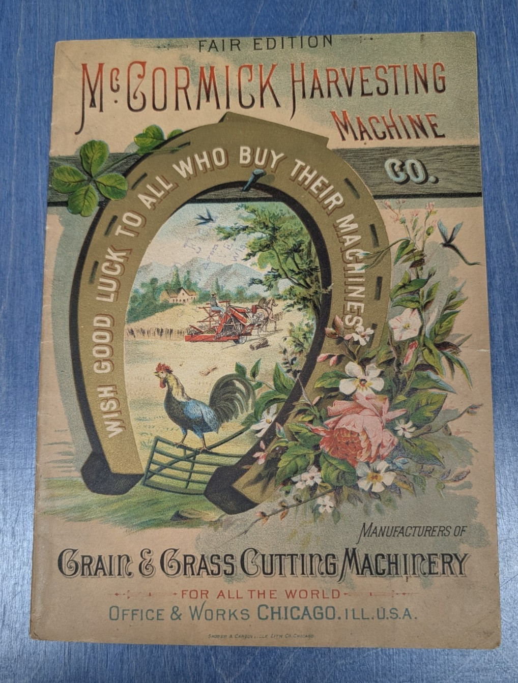 1883 McCormick Harvesting Machine Co Fair Brochure Milwaukee Agent Stamp Rare IH