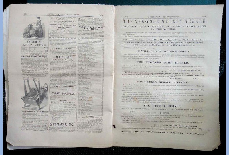 1863 JUL antique AMERICAN AGRICULTURIST farm garden household orange judd