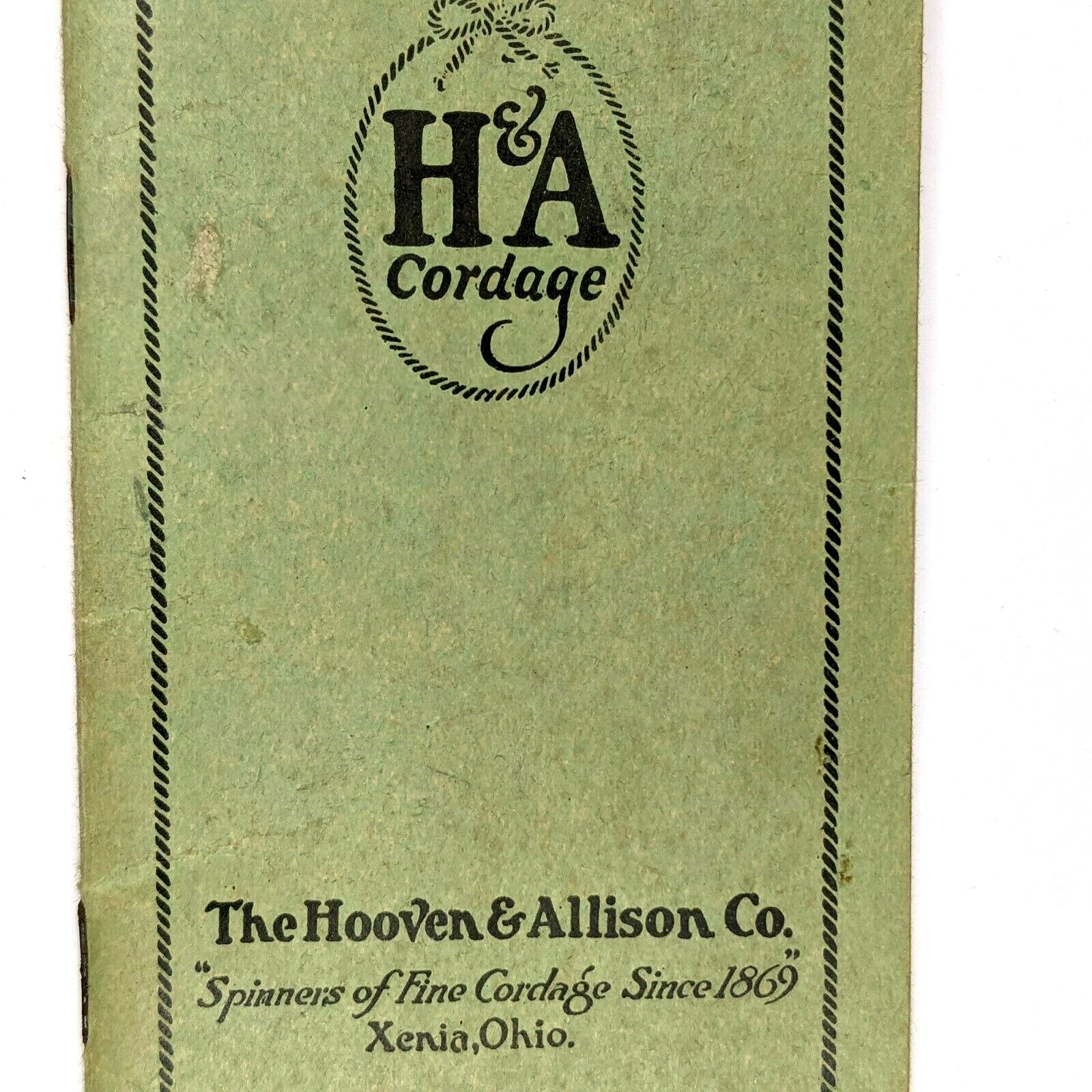 1938 Hooven & Allison Co Xenia Ohio Rope Twine Adv Pocket Ledger Notebook Diary