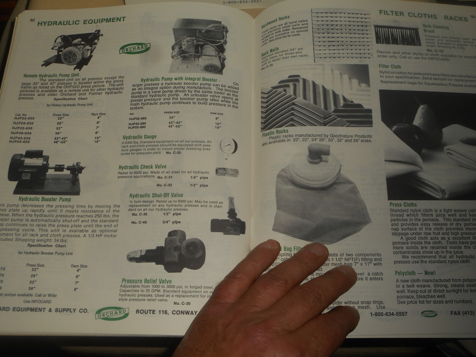 ORCHARD Equipment & Supply Co. 1992 MASTER CATALOG #4 & Rate Sheet APPLE FARMING