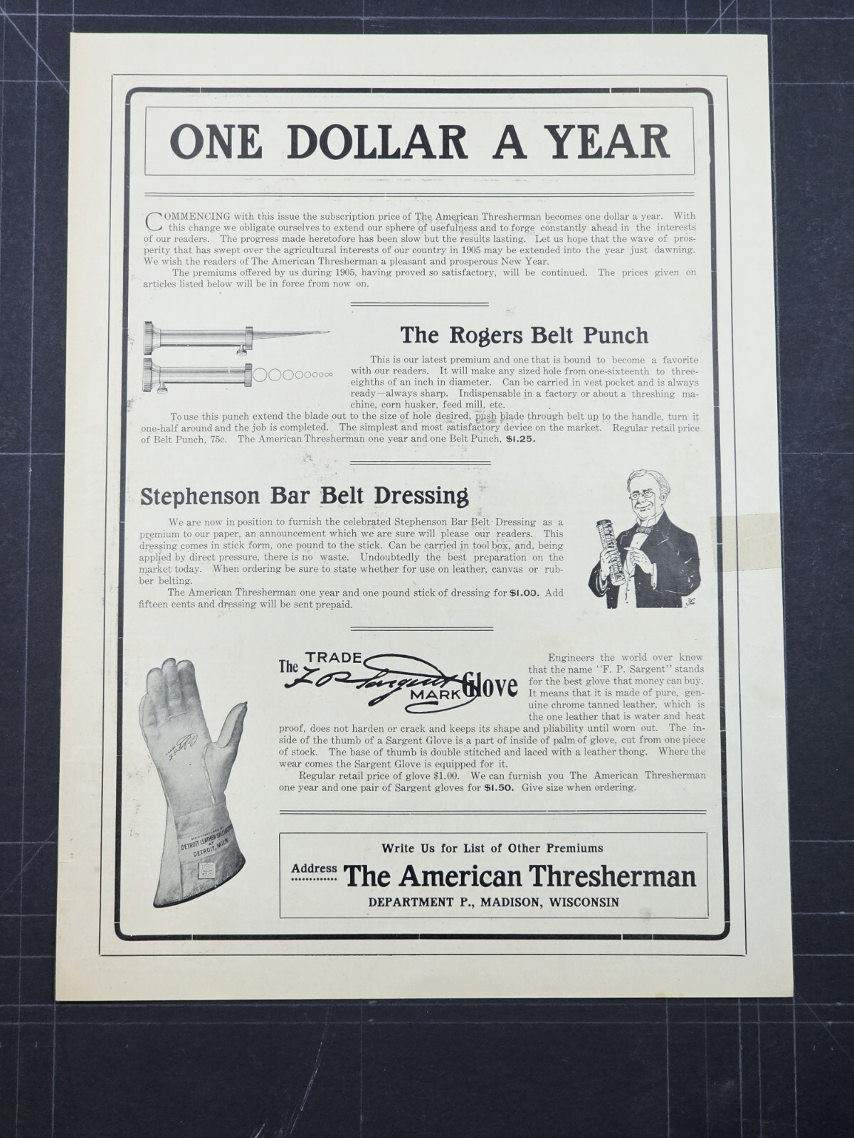 Ad for 1906 Case Catalog rescued from American Thresherman magazine