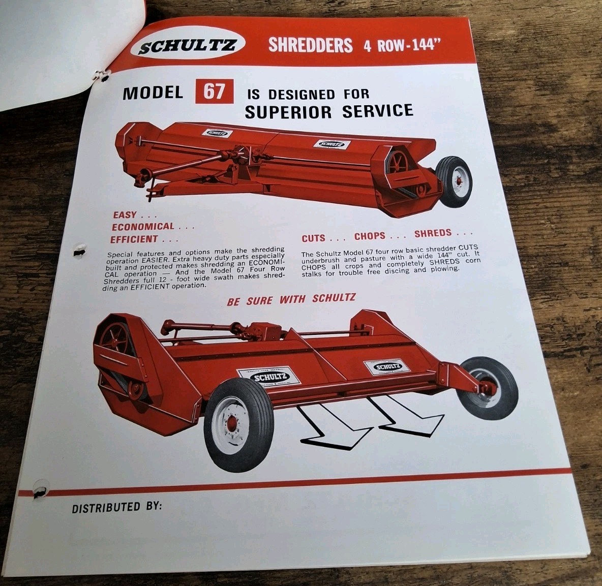 Schultz 3 Pt Chisel Plow, Deep Tiller And Spreadmaster Implement Brochures