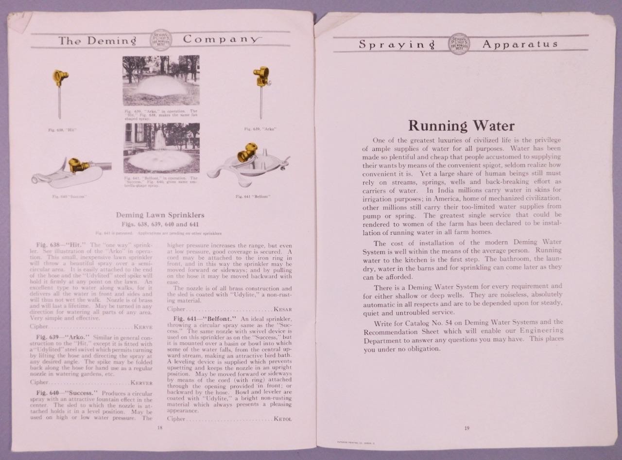 1928 Deming Sprayer Catalog Special Letter & Order Form w Prices Salem OH D2F11