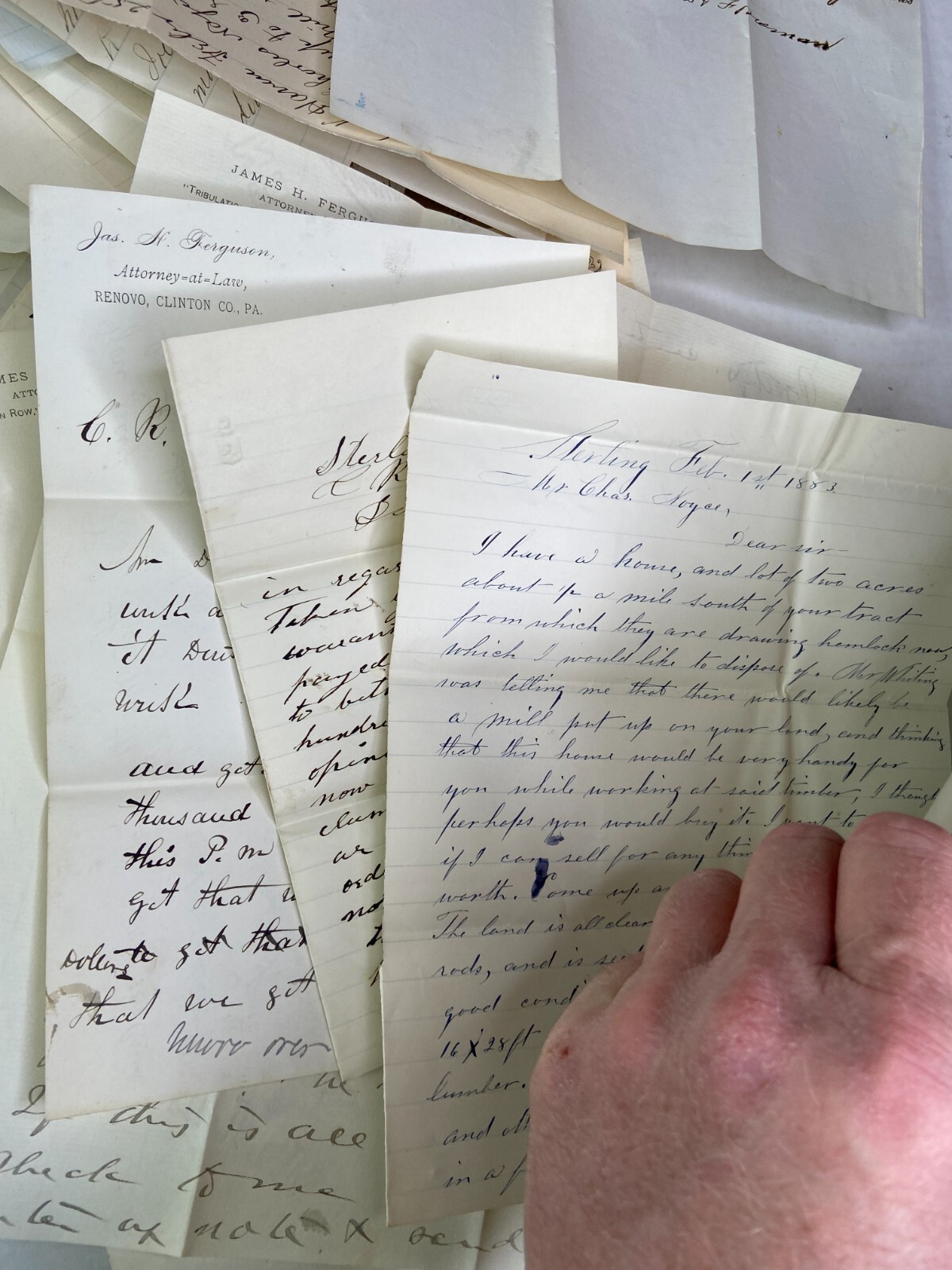 RARE HUGE Letter & Doc Archive 750+ Noyes Lumber 1880s Westport Pennsylvania PA