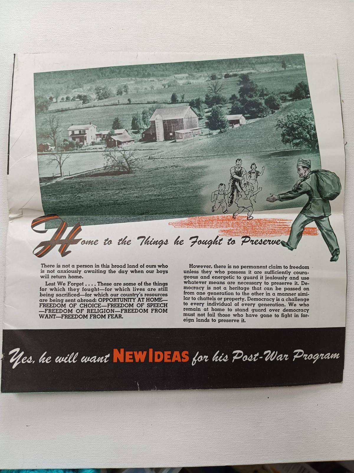 NEW IDEA Post War Dealer Sales Vintage Original Advertising Mailer Poster