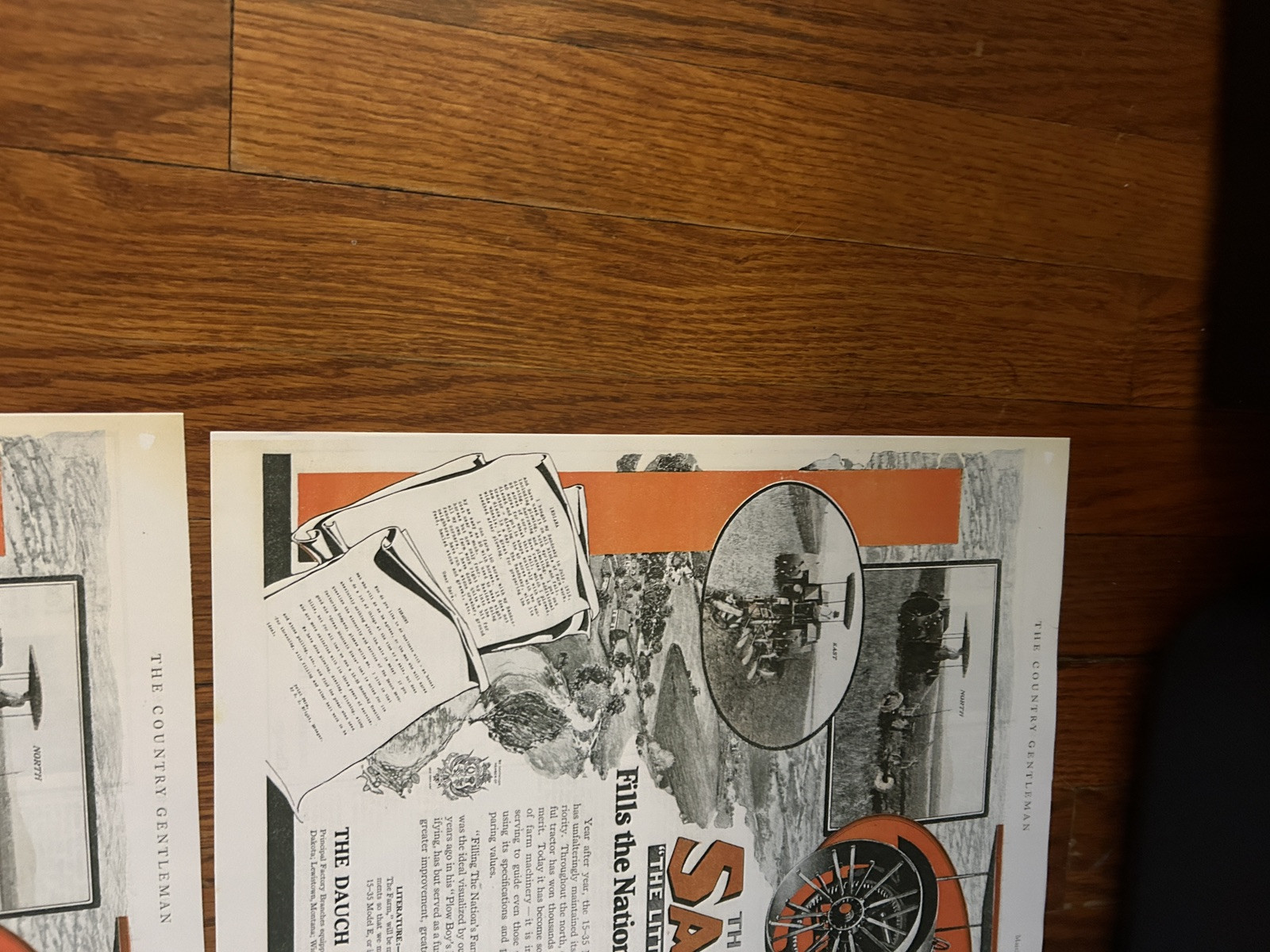 Vintage Advertisement 3x Sandusky Tractor “the Little Fellow With The Big Pull”